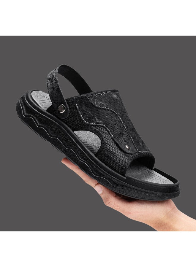 CARTELO Lightweight Soft Sole】 Men's Leather Sandals For Summer, Breathable Driving Sandals For Men, Outdoor Beach Sandals And Slippers - Image 2