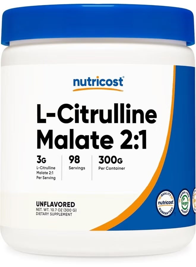 Nutricost, L-Citrulline Malate 2:1, Unflavored, 10.7 oz (300 g) - Image 1