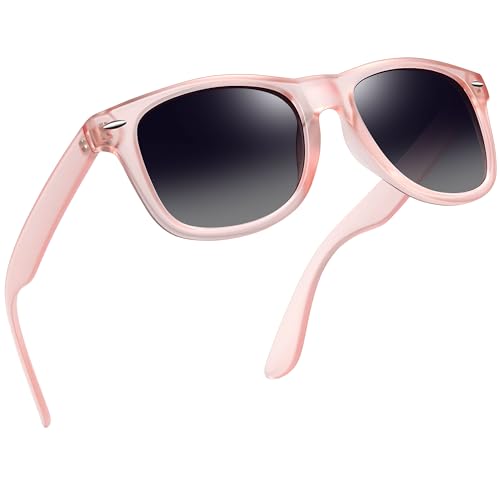 Joopin Square Sunglasses Polarized Sun Glasses UV400 Protection Shades for Women Men (Matte Pink Gradual Black) - Image 1