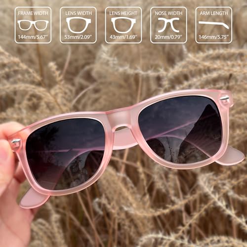 Joopin Square Sunglasses Polarized Sun Glasses UV400 Protection Shades for Women Men (Matte Pink Gradual Black) - Image 4