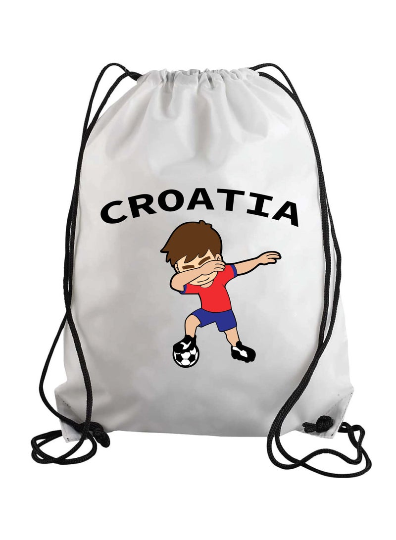 Croatia Soccer Drawstring Bag or Backpack Suitable for Adults and Kids and Sports Fans (Design 2)