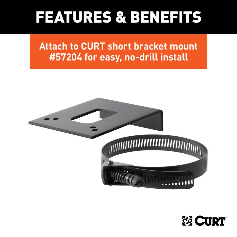 CURT 58300 Vehicle-Side Trailer Wiring Harness Mounting Bracket for 4-Way Flat, GLOSS BLACK POWDER COAT - Image 5