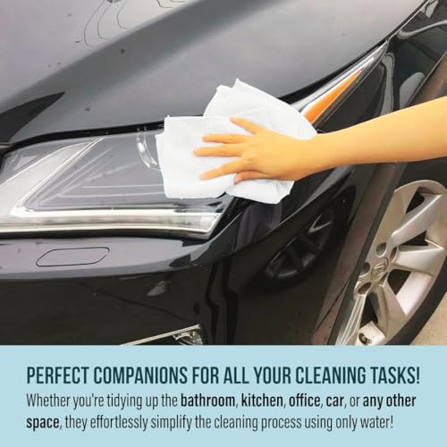 Showstopper Microfiber Cleaning Cloths for Kitchen & Home – White, Pack of 10, 30x30cm, 250 GSM, Ultra Soft, Streak-Free, Lint-Free, Washable Kitchen Towel, Dusting Cloth and Car Cleaning Cloths - Image 5