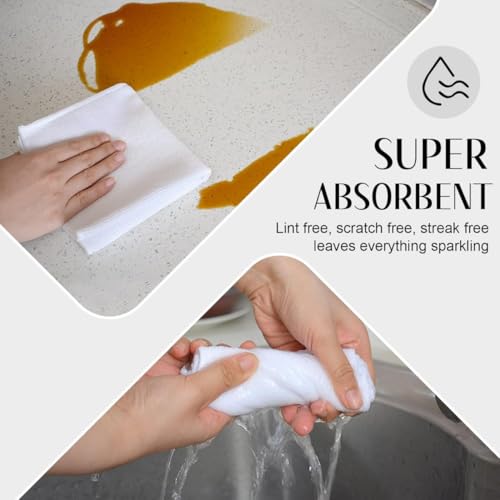 Showstopper Microfiber Cleaning Cloths for Kitchen & Home – White, Pack of 10, 30x30cm, 250 GSM, Ultra Soft, Streak-Free, Lint-Free, Washable Kitchen Towel, Dusting Cloth and Car Cleaning Cloths - Image 4