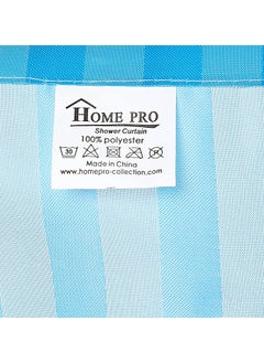 Home Pro Polyester Shower Curtain 180x180 Cm Size Light Blue  - Image 3