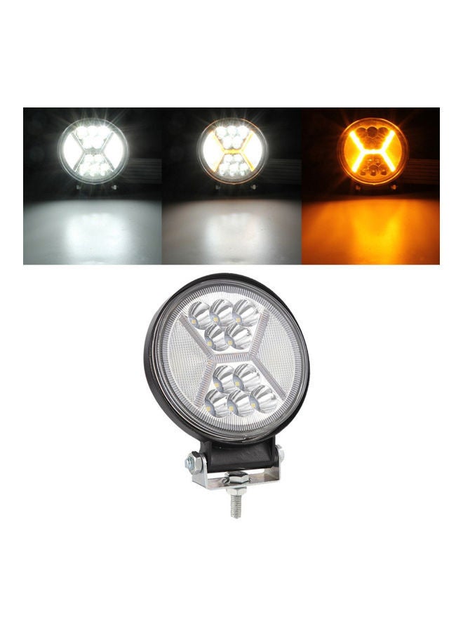 Loquat Round LED Pods Working Lights Bar With Amber DRL Light - Image 1