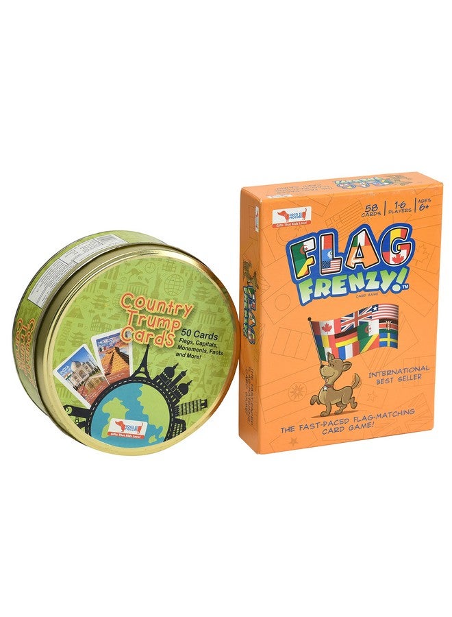 COCOMOCO KIDS Geography Card Games Gifts for Kids and Family Combo Pack - Country Trump Cards Game + Flag Frenzy Flag Matching Card Game for Kids, Educational Toys and Birthday Return Gift for 4-14 Year olds - Image 1