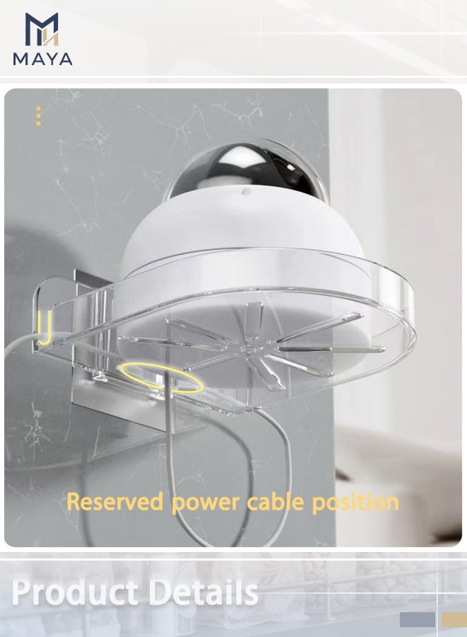 مايا 3 قطع من أرفف الحائط الصغيرة المصنوعة من الأكريليك، حامل مراقبة مع لاصق، أرفف حائط عائمة صغيرة لكاميرات المراقبة، وكاميرات الويب، ومكبرات الصوت، وأجهزة مراقبة الأطفال، سهلة التركيب بدون حفر، 11 × 9.5 × 3 سم - Image 4