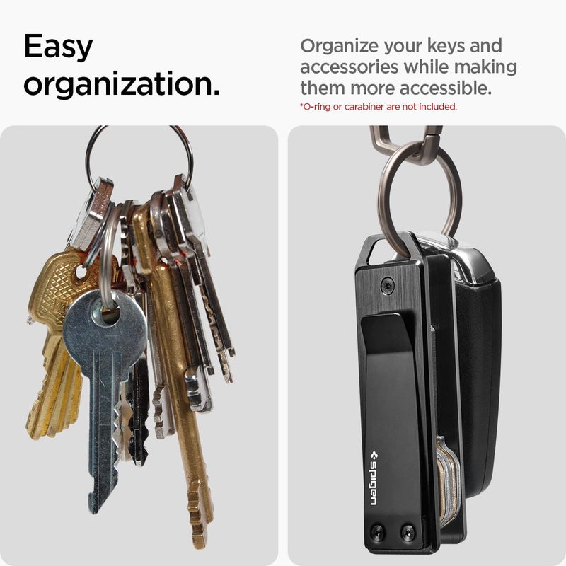 Spigen Spigen Life Metal Fit Key Chain Key Holder Metallic Key Organizer Minimalist Compact Keyholder with Key Ring - Black  - Image 3