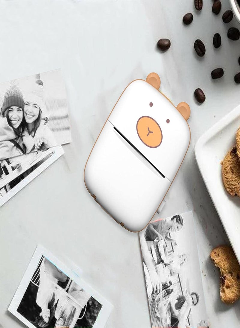 GGOOT Mini Printer,Mini Pocket Wireless Thermal Printer with 6 Rolls Printing Paper and 5 Color Pens - Wireless Inkless Printer, Smart Printer for Photo Picture Receipt Label Note QR Code - Image 2