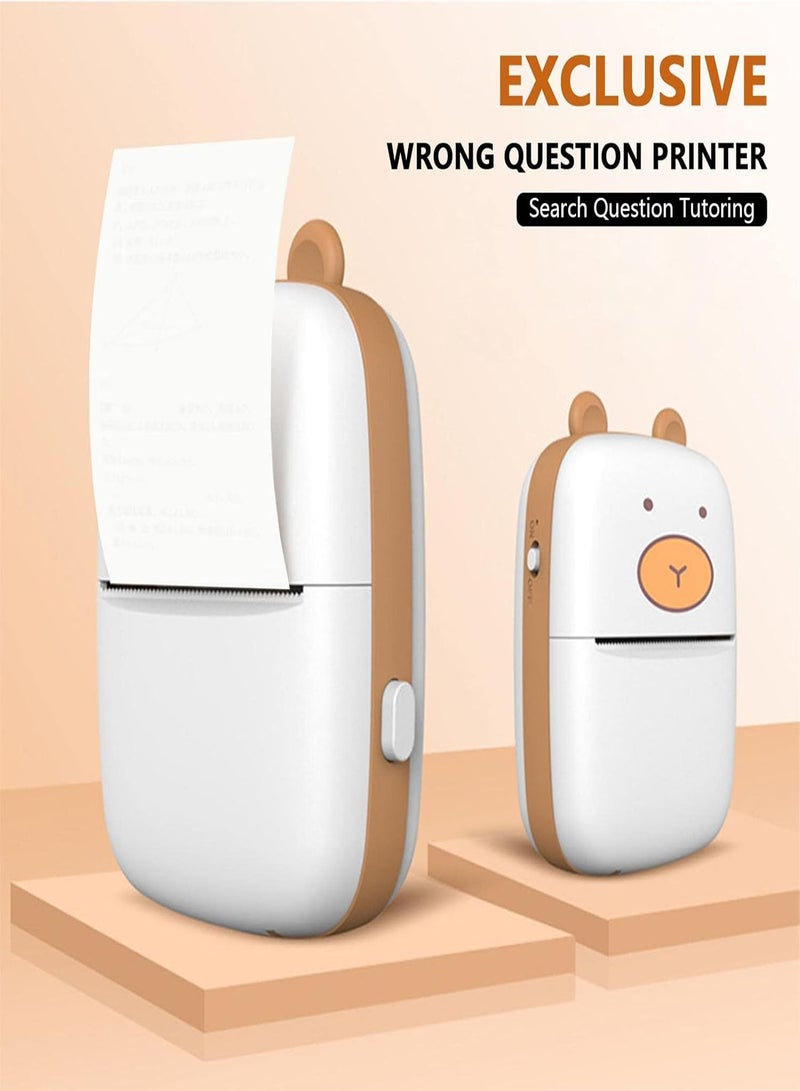 GGOOT Mini Printer,Mini Pocket Wireless Thermal Printer with 6 Rolls Printing Paper and 5 Color Pens - Wireless Inkless Printer, Smart Printer for Photo Picture Receipt Label Note QR Code - Image 3