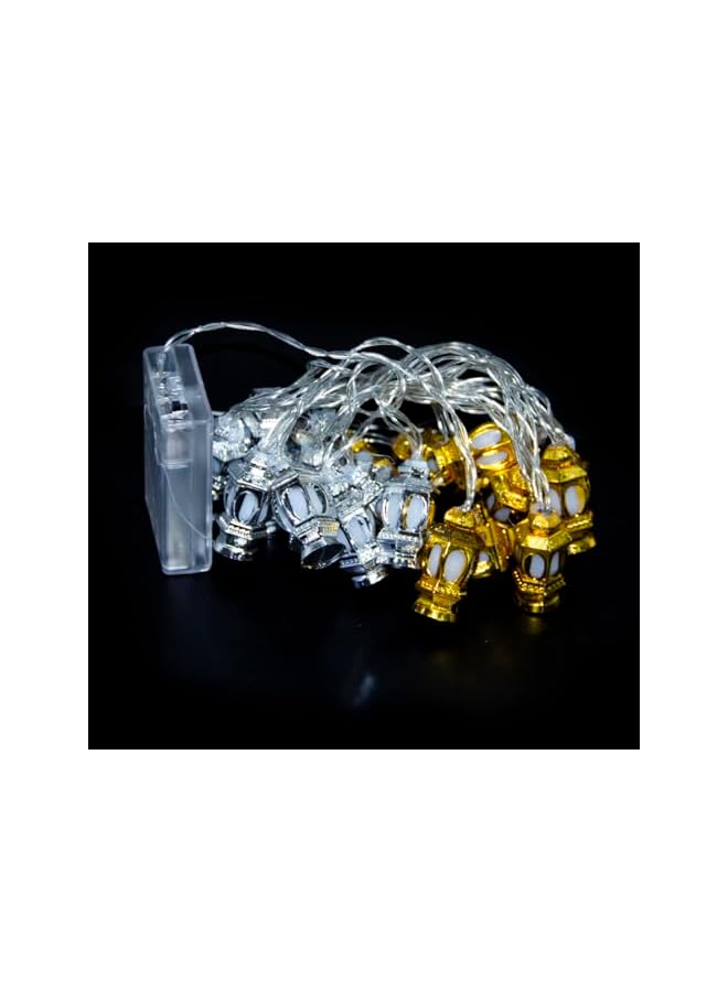 The Bros Ramadan Eid Fanoos String Lights, 6.5 Feet 20 LEDs Eid Mubarak Palace Lantern Lamp for Islamic Indoor Outdoor Home Garden Decoration (Warm White) Battery operated - Image 4