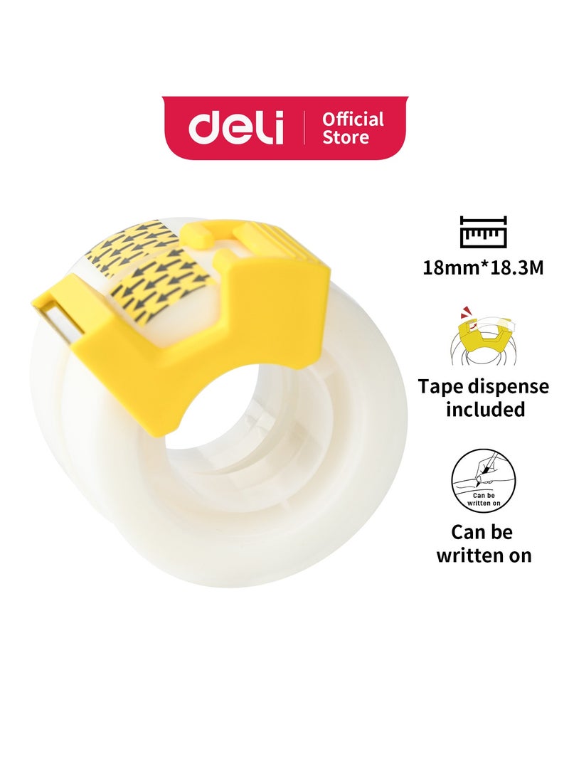 Deli EA30611 Stick Up BOPP Invisible Tape with Dispenser, 18mm x 18.3m, Non-Toxic, Low Odor, 2PCS/Blister Card - Image 1