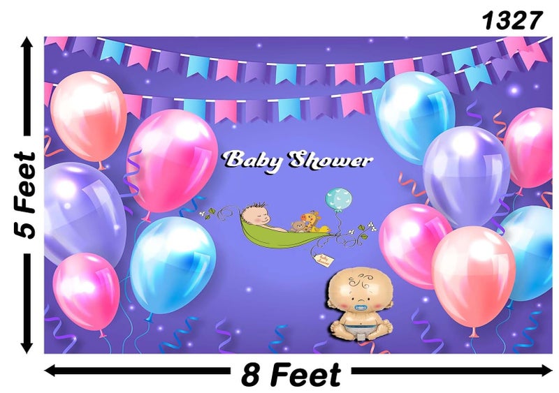Backdropon Baby Shower Design Backdrop for Baby Shower Godh Bharai Decoration Traditional/Background Curtain Cloth for Festival Size 5 Feet Height and 8 Feet Width(5 * 8) - Image 3