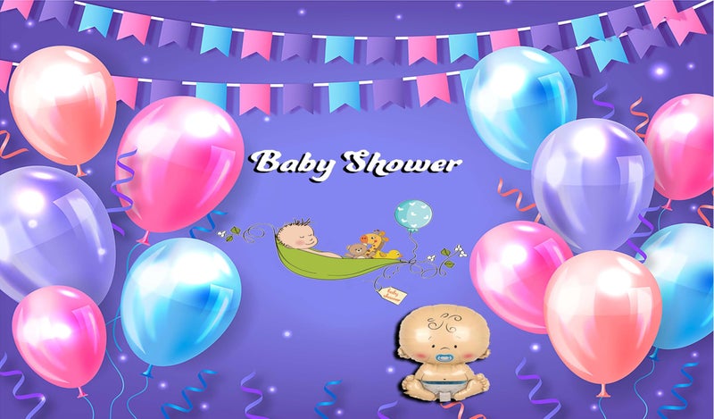 Backdropon Baby Shower Design Backdrop for Baby Shower Godh Bharai Decoration Traditional/Background Curtain Cloth for Festival Size 5 Feet Height and 8 Feet Width(5 * 8) - Image 1