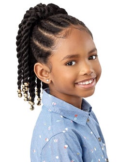 Outre Lil Looks Drawstring Ponytail - BEADED TWISTS 12" (2)