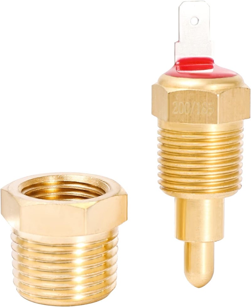 LCWRGS Fan Temperature Switch 200 to 185 Degree Electric Engine Cooling Fan Thermostat Temp Sensor Switch with 3/8" Pipe Thread for 10" 12" 14" 16" Fan - Image 1