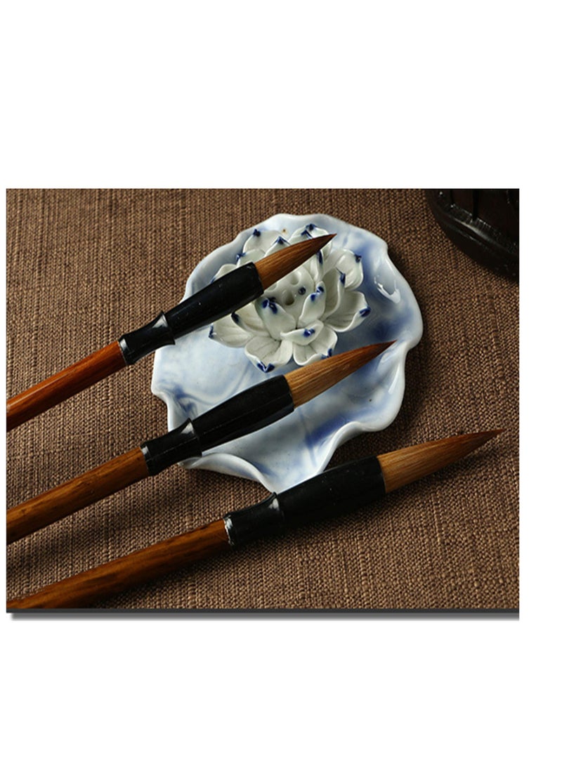 SOLARAE Chinese Calligraphy Brush, Writing Drawing Watercolor Ink Brushes Hubi Painting‚ÄÇKanji Japanese Sumi‚ÄÇWolf Bamboo Brushes Set for Professional Beginner - Image 4