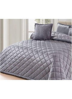 Single winter quilt set, two sides system, velvet face and soft fur face, 4 pieces, light fixed filling, quilt size 160 x 210 cm - pzsku/Z542BD6FA78F85EB0195CZ/45/_/1725460332/e55850d9-a435-4d5f-a577-0bd1a2c8421f