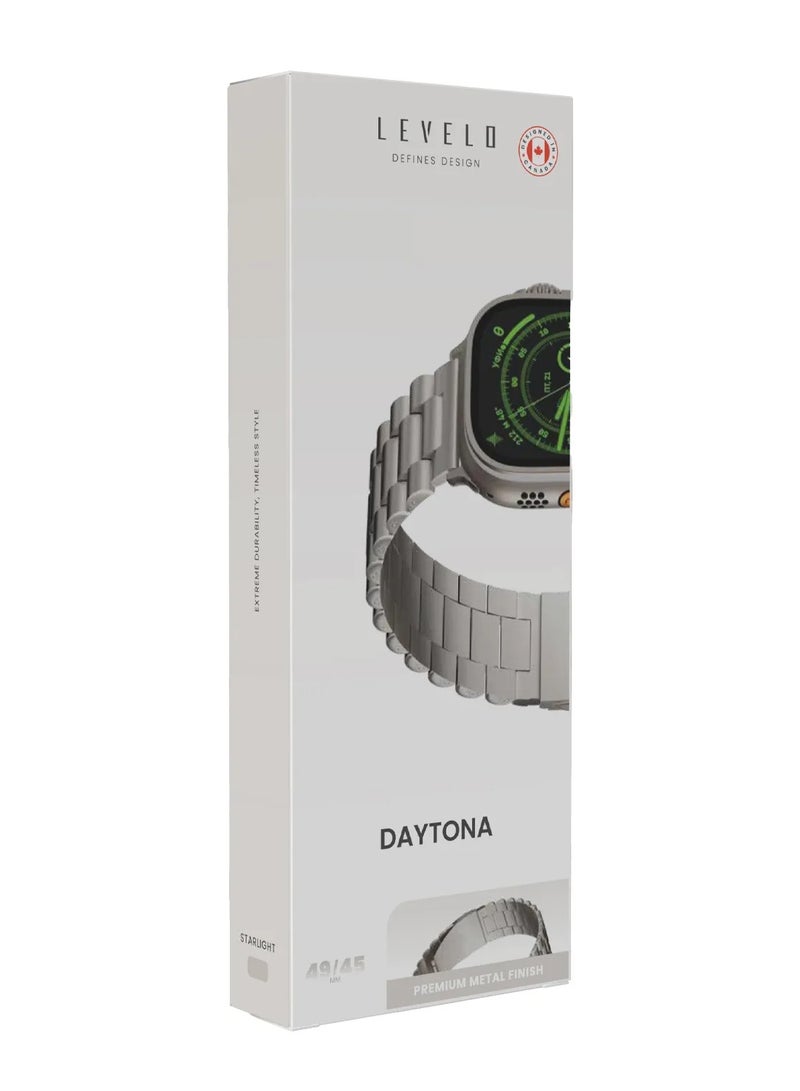 LEVELO Daytona Strap for Apple Watch Ultra 49MM - Starlight - Image 4