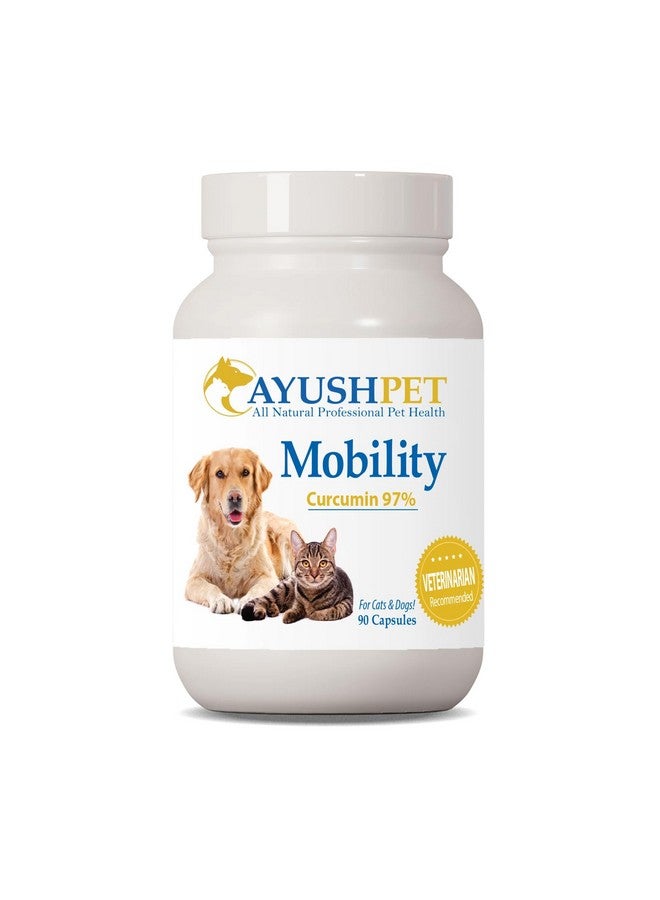 أيوش هيربس أيوش بيت موبيليتي، مكمل الكركمين لصحة المفاصل، نقي وفعال لدعم المفاصل والهضم والدماغ، للحيوانات الأليفة الكبيرة والصغيرة، 90 كبسولة - Image 1