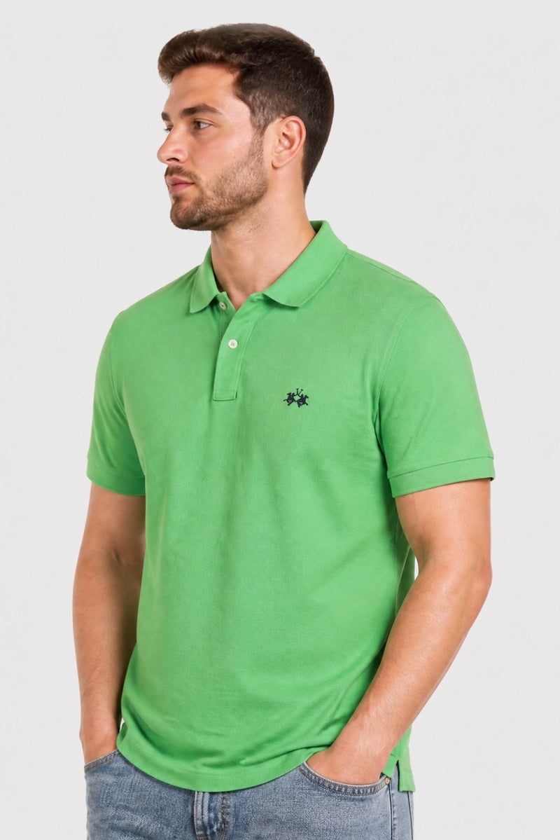 La Martina Men Regular Fit Short Sleeve Embroidered Logo Polo Shirt, Green - Image 3