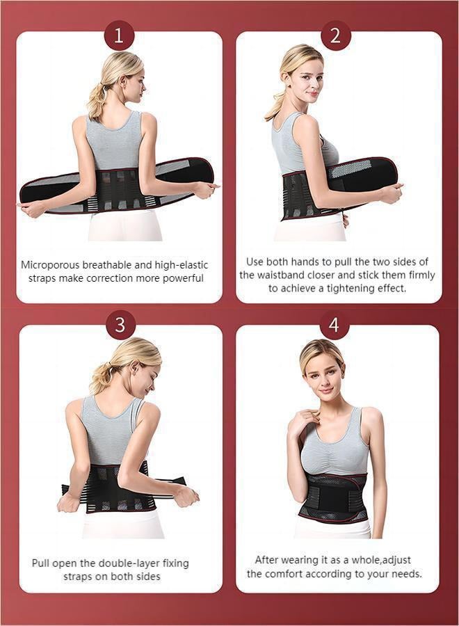Generic Back Support Belt, Posture Corrector - M For Lumbar Disc Fixation, With Steel Straps For Lumbar And Abdominal Control - Image 5