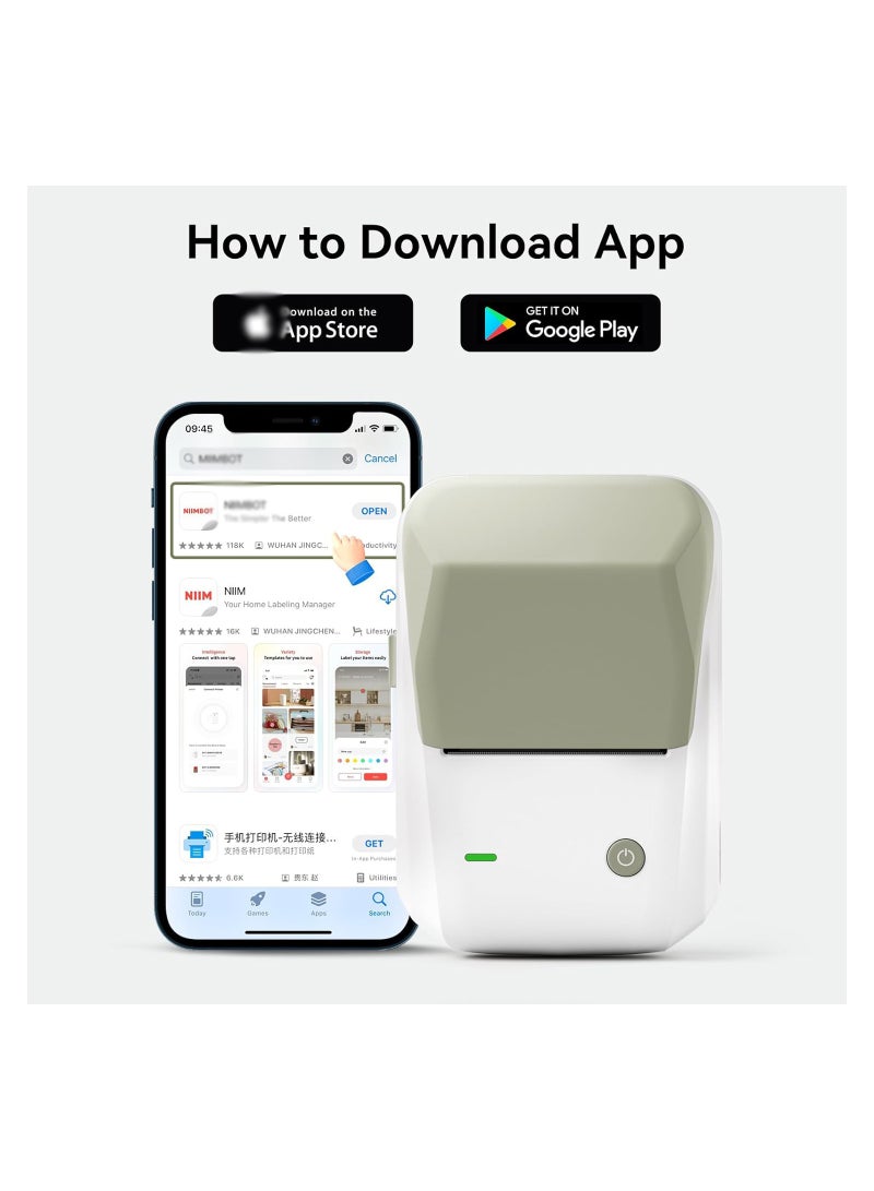 صانع الملصقات الحرارية بلوتوث B1، طابعة ملصقات 2 إنش مع ملصقات 2'' x 1.18''، متوافقة مع iOS وAndroid وPC - مثالية للمنزل والمكتب والأعمال والهدايا في العطلات. - Image 5
