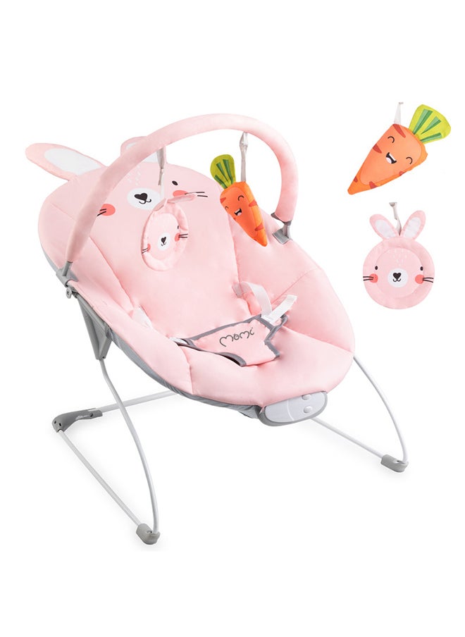 Glossy Baby Bouncer for Babies up to 9 kg, Soft Padding, Metal Frame, Anti-Slip feet, Belt | Weight 1.7 kg, Dimensions 58 x 49 x 53 cm | Sensory Module for Creative Child Support | Bunny - pzsku/Z542BFF3F362685A9B72BZ/45/_/1737095929/582d80aa-08e8-404d-9023-c4924a00614d