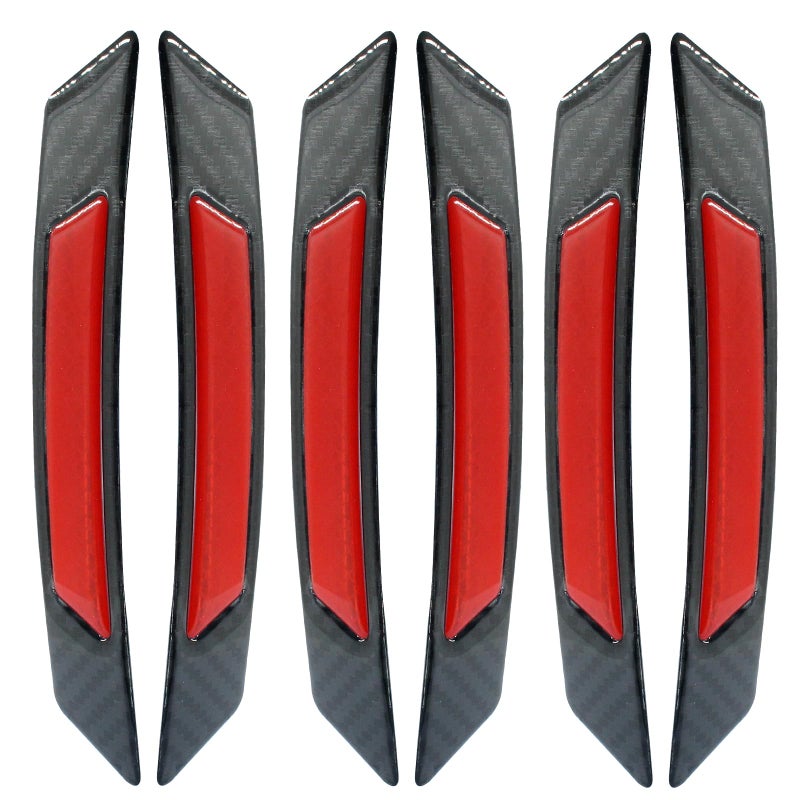 Moicstiy 6Pcs Car Reflective Trim Side Marker Stickers Door Reflector Guard Automotive Exterior Accessories Truck Wheel Well Arch Bumper FendersRedBlack - Image 3