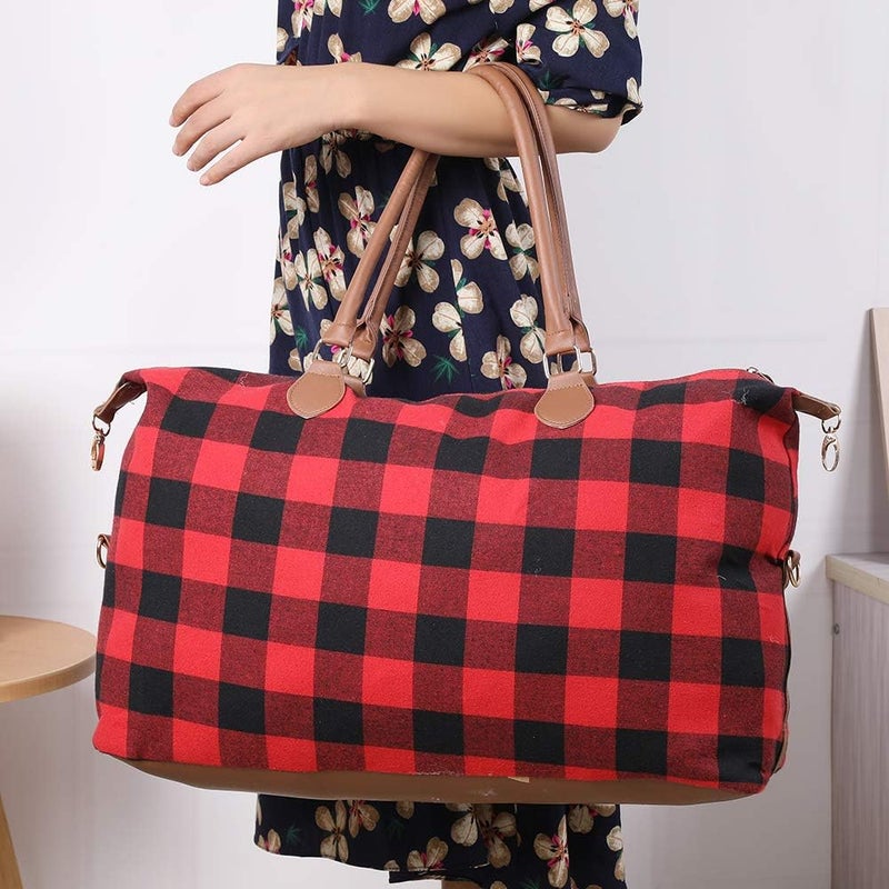 XinblueCo Weekender Bag Duffle Bag For Women Large Travel Tote Bag Overnight Weekend Bags With Shoulder Strap Cow Leopard Atzec… - Image 5