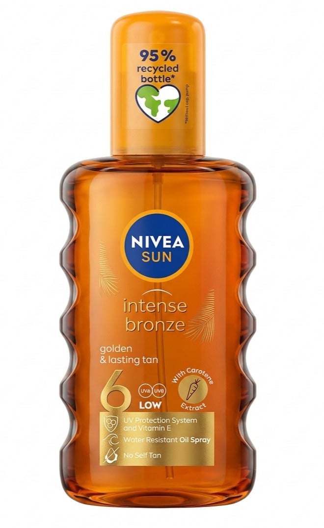 Nivea SUN Tanning Oil Spray Intense Bronze SPF 6 200ml - Image 1