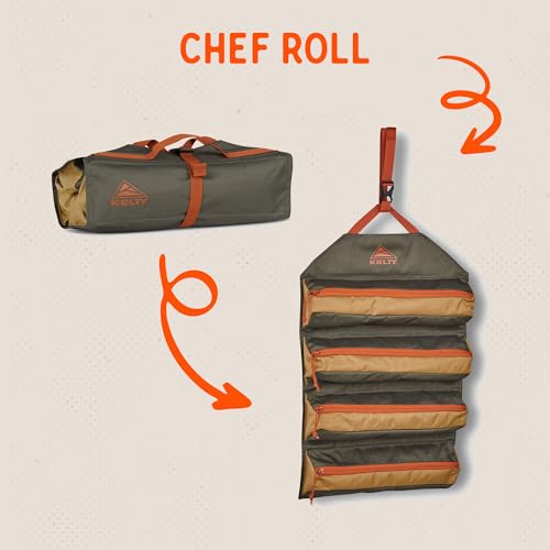 Kelty Chef Roll – Kitchen Basics Organization Kit for Cooking Tools, Knives, Deep Zippered Pockets, Rollup Storage - Image 2