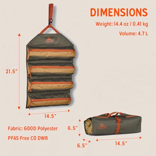 Kelty Chef Roll – Kitchen Basics Organization Kit for Cooking Tools, Knives, Deep Zippered Pockets, Rollup Storage - Image 3