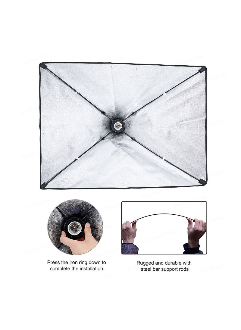 Generic - Studio Photography Light Kit Softbox Lighting Set with 135W LED Light Bulb * 3/ 50x70cm Softbox * 3/ 2M Light Stand * 3/ Boom Arm * 1 for Studio Portrait Product Photo Video Live Broadcast - Image 1