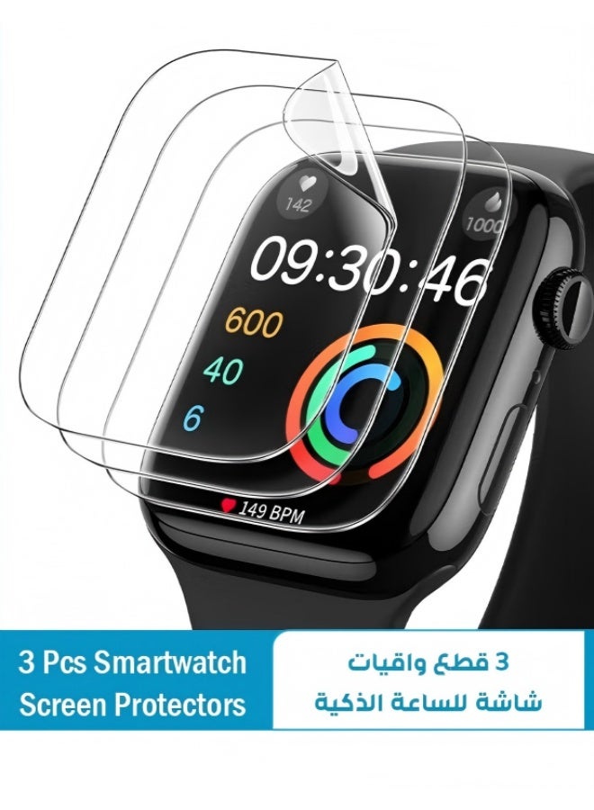 Smart Watch Screen Protector for Apple Watch Series 10 46mm, Self-Healing Flexible TPU Film, Anti-Scratch HD Clear, 3-Pack - Image 1