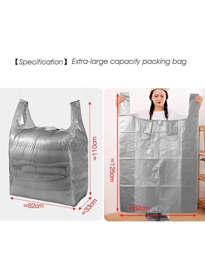 DUNISO 10 Pcs Plastic Storage Bags,Extra large Capacity Packing Bag,Large Thickened Storage Bag，Waterproof and Dustproof, Good Quality，for Clothes Packaging Storage Gift Bag Shipping T-Shirts Pants，82*125cm，Grey - Image 4