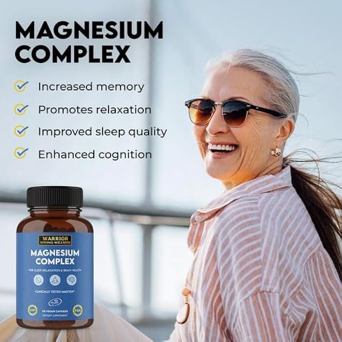 Warrior Strong Wellness Magnesium Complex -Triple Blend 100% Chelated Mag Supplement-Magtein Magnesium L-Threonate for Memory & Brain Health -Glycinate, Sleep Well-Taurate- Relaxation - Image 3