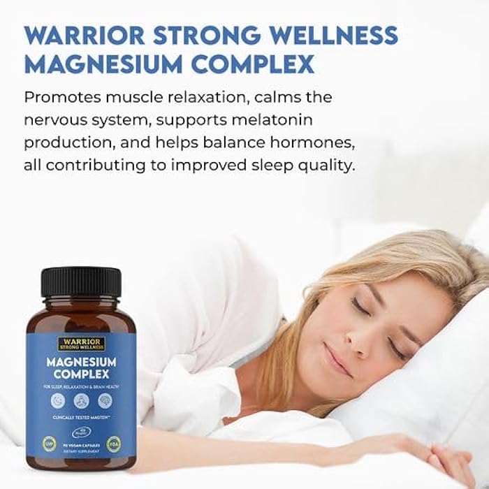 Warrior Strong Wellness Magnesium Complex -Triple Blend 100% Chelated Mag Supplement-Magtein Magnesium L-Threonate for Memory & Brain Health -Glycinate, Sleep Well-Taurate- Relaxation - Image 5