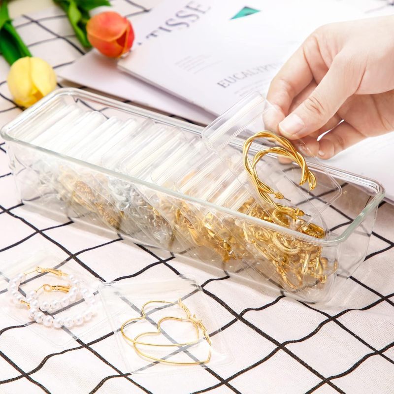 200 transparent PVC jewelry self-sealing bags, sealed storage bag 6x8cm waterproof and anti-oxidation, ring earrings jewelry packaging bags - Image 5