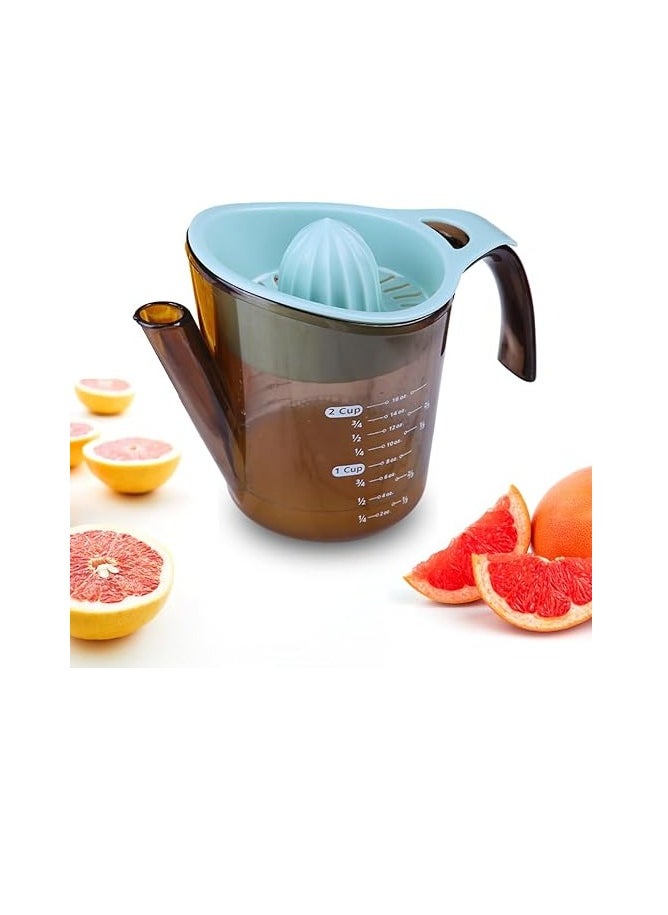 Generic - Manual Orange Juicer, Lemon Squeezer, Multipurpose Orange Lemon Citrus Lime Mini Juicer, Juice Jug with Comfortable Grip and Measuring Container - Image 1