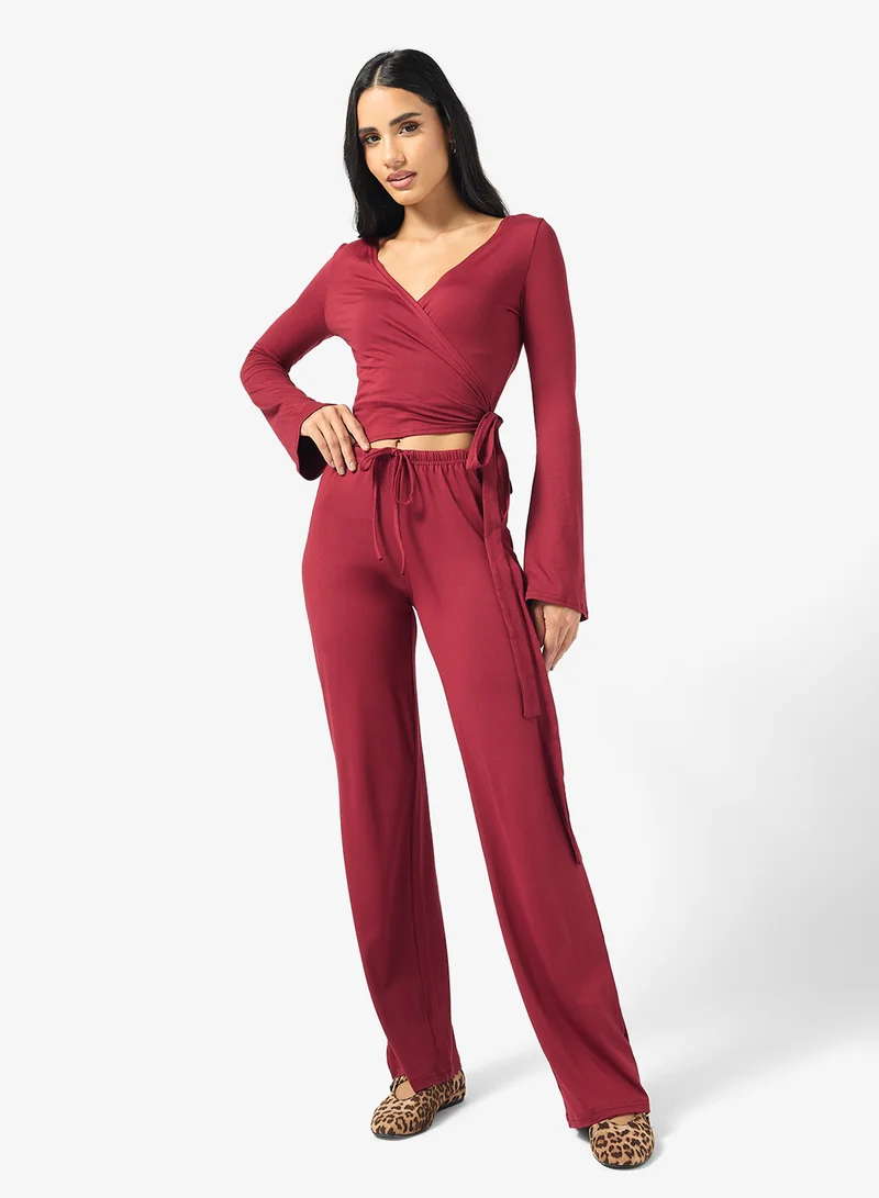 Ginger Wrap Top & Pyjama Set