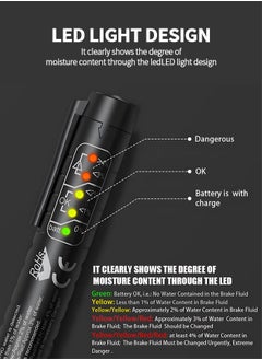GROIC Brake Fluid Liquid Tester, Auto Brake Diagnostic Testing Tool, Hydraulic Fluid Liquid Oil Moisture Analyzer with 5 LED Indicators, Auto Brake Diagnostic Testing Tool for DOT3 DOT4 Brake Fluid  - Image 5