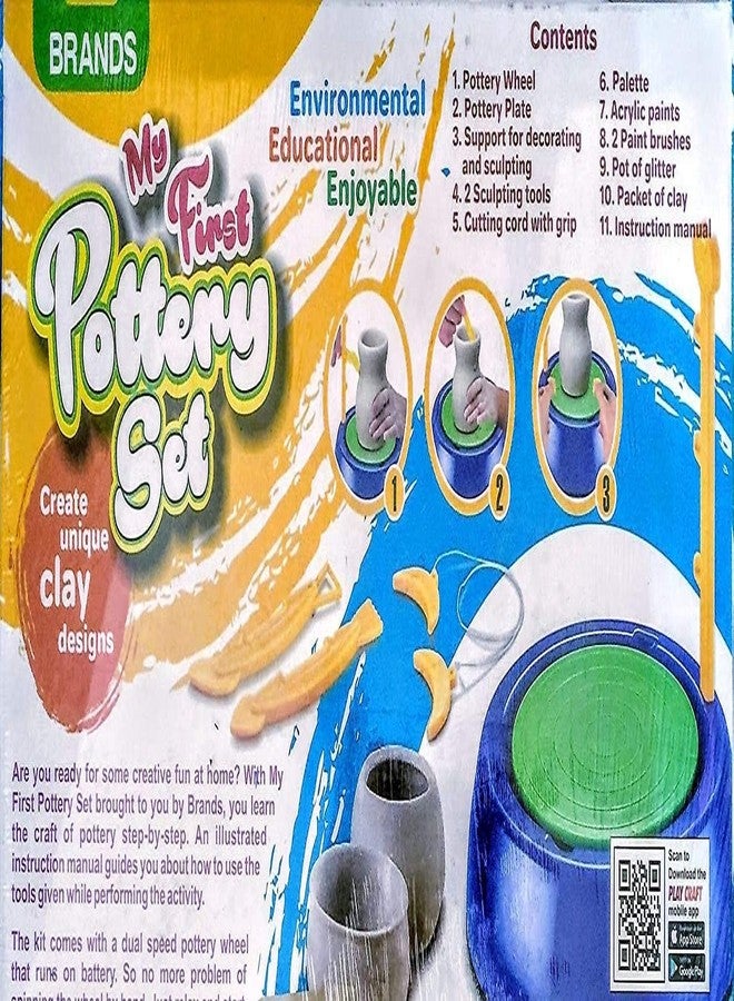 Toy Vibes مجموعة أدوات عجلة الفخار، تعلم مهارات صناعة الفخار، اصنع أواني من التربة، مجموعة أدوات فنية وحرفية للأطفال من السيراميك - Image 2