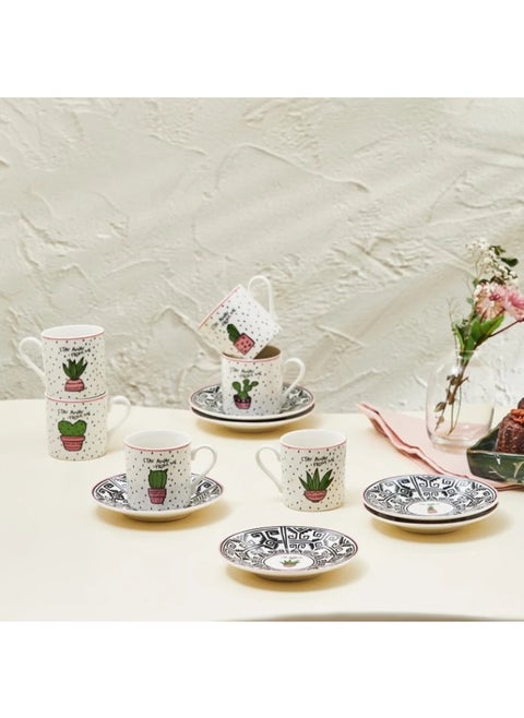 Set of 2 Cactus Coffee Cups 80 Ml 153.03.05.0283