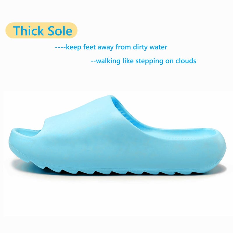 Cushioned Non-Slip Waterproof EVA Slides for Women Men and Kids, Soft Thick Sole Shower Sandals - Image 2