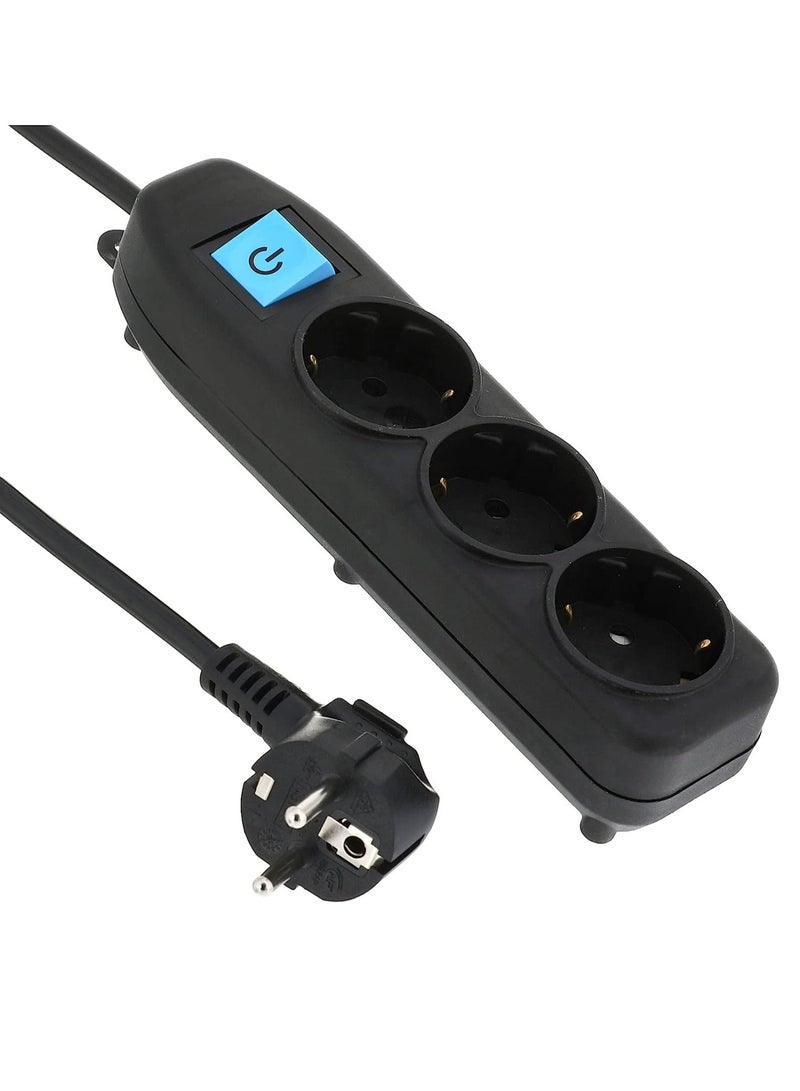 باور لوك اي لوك مشترك 3 مخرج بمفتاح 16 امبير اسود - Image 1