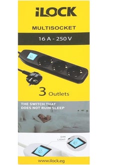 Power Lock I-lock joint 3 outlet with a switch 16 amp black  - Image 3