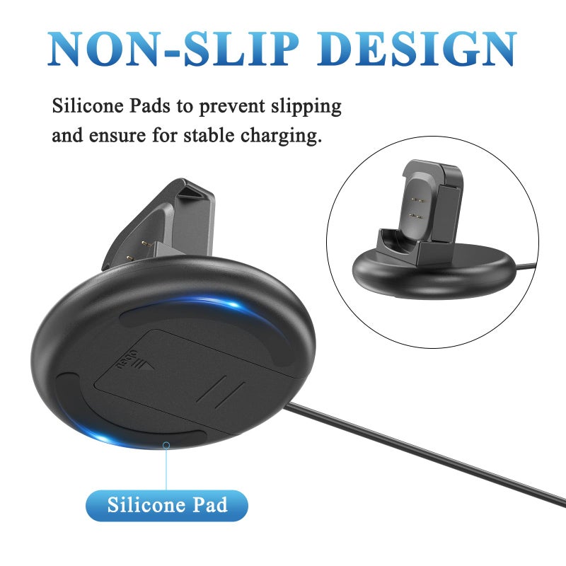 USB C Charger Dock for Fitbit Sense/Sense 2/Versa 4/Versa 3,Upgraded Magnetic Watch Charger Stand with Charging Cable,US B C Charge r Replacement Accessories for Fitbit Charger,Black(USB_C) - Image 5