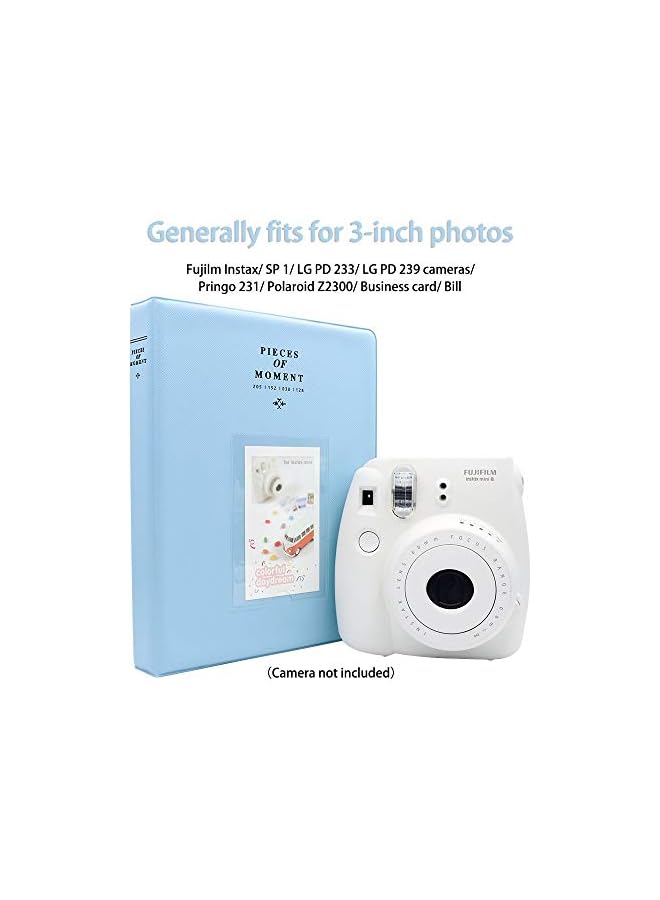 The Bros 64 Pcs Pocket Mini Album for Fujifilm Instax Mini 7s 8 8+ 9 25 26 50s 70 90 Instant Camera Mini Pocket Album 3 Inch Photo Album and Business Card (Ice Blue) - Image 3